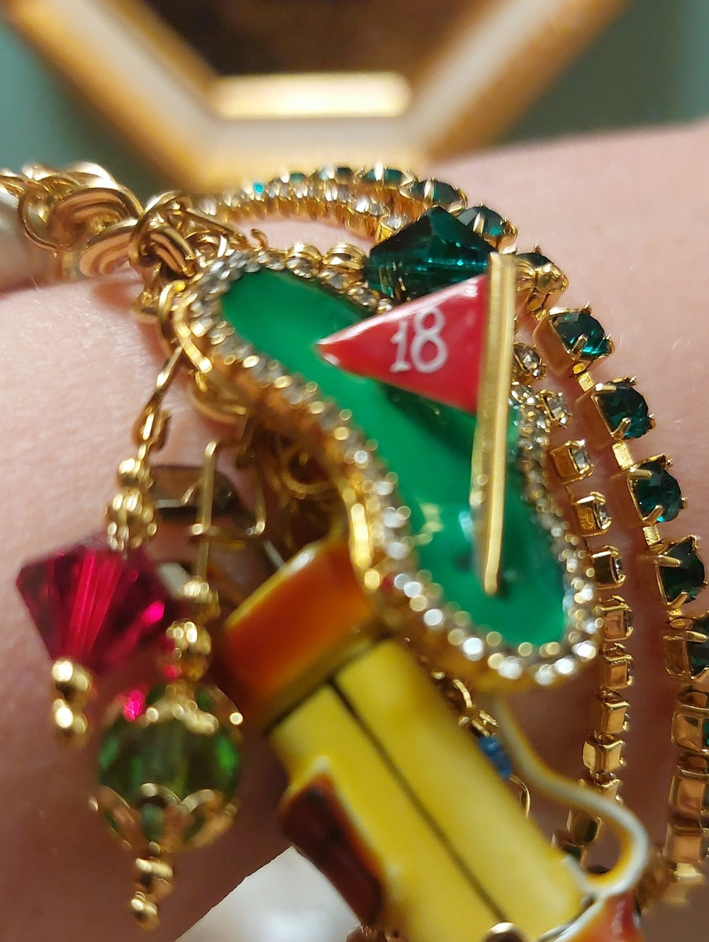 Lunch At The Ritz " Pro Lunch" Braclet 24kt Gold Plated Swarvoski Crystals - Picture 11 of 12